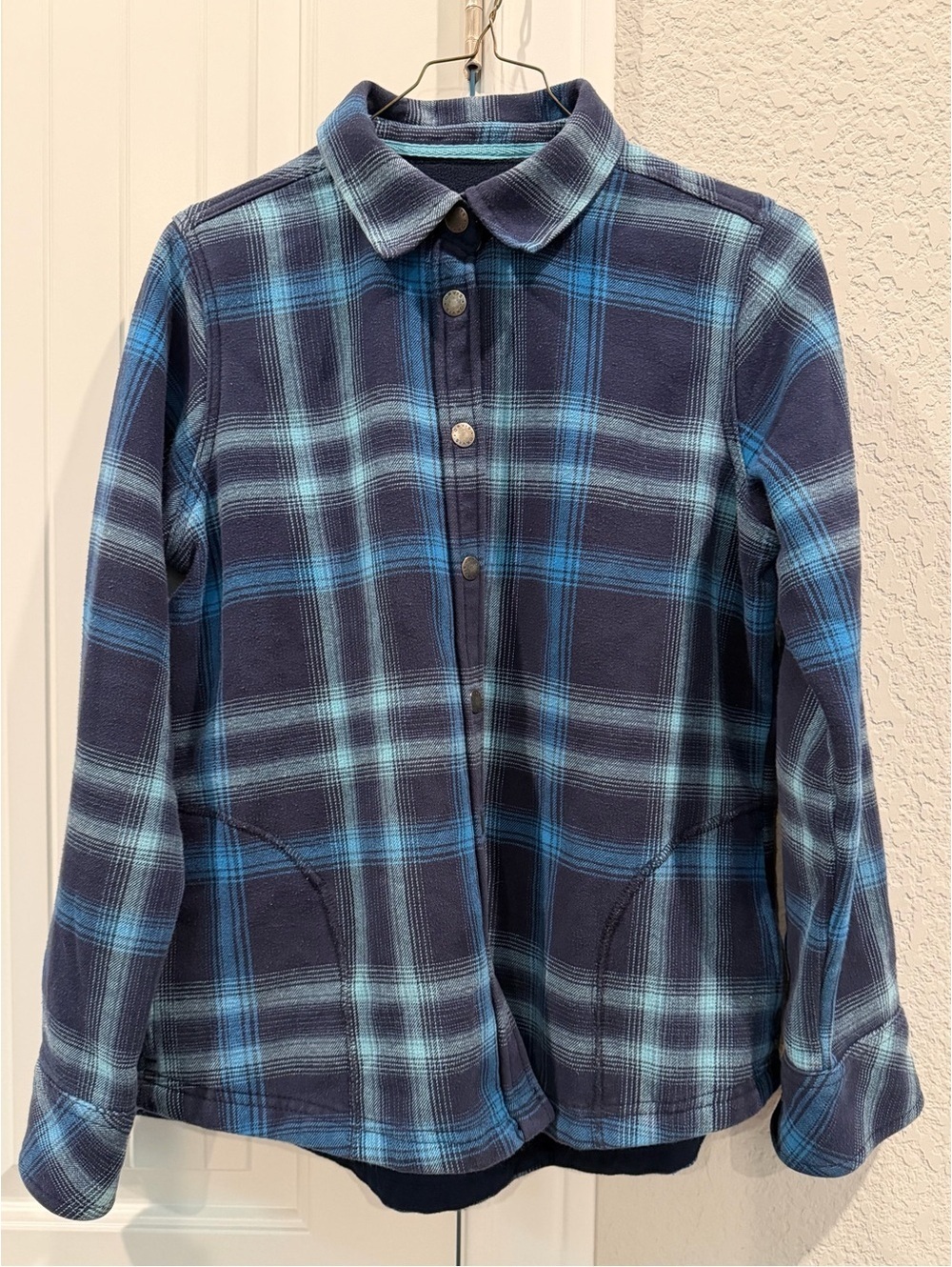 Orvis Classic Collection Men's Medium Blue Plaid Fleece Shirt Jacket